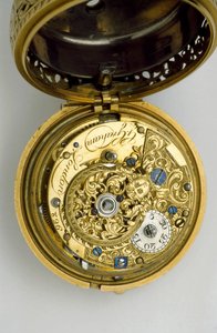 Montre à cylindre en or avec répétition des quarts, 1744